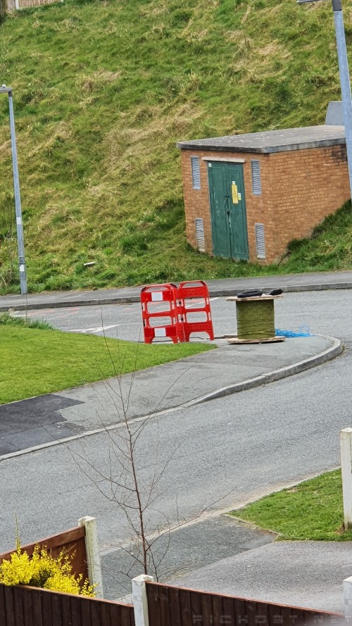 BT Contractors laying Full Fibre in the street - FTTP