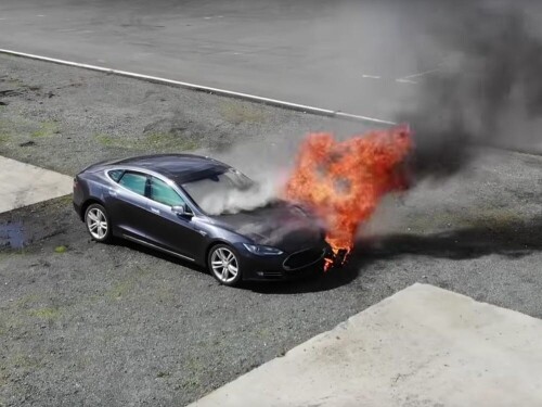 Tesla EV Car Fire ??