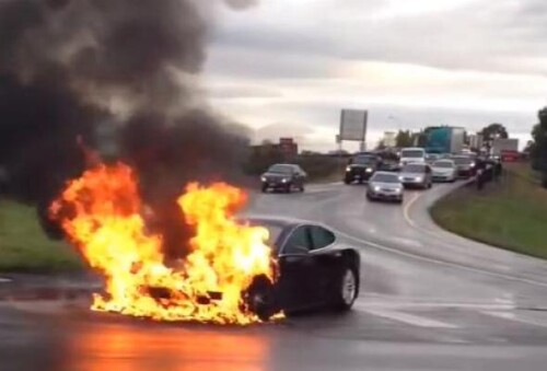 Tesla EV Car Fire ??