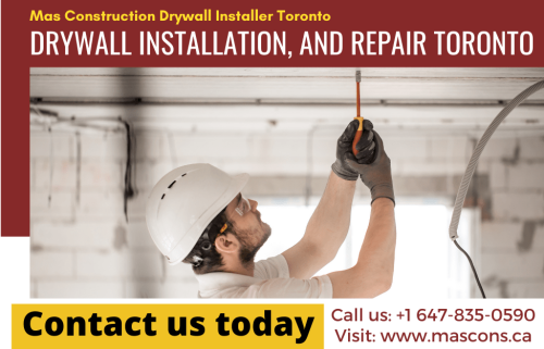 Drywall installation and repair services in Toronto by Mas Construction Toronto. Offers all kinds of drywall repairs, Hanging drywall, seal cracks on walls, Drywall mudding, and taping. We have trained and skilled drywall installation experts in Toronto. Contact us today to get a free estimate for drywall services in Toronto. Visit at: https://www.mascons.ca/drywall-installation/