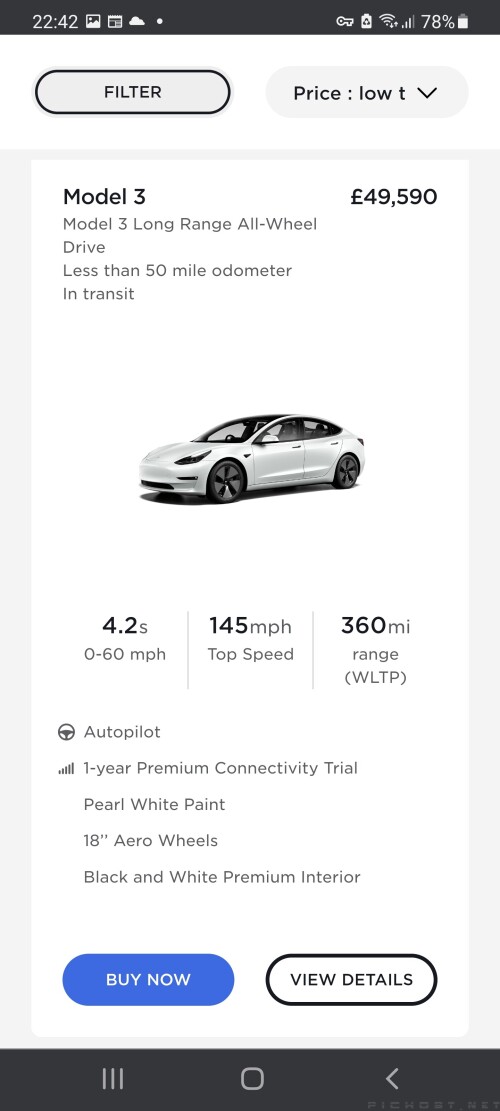 I am buying this Tesla Model 3 Long Range ? + Acceleration Boost DLC with Bitcoin proceeds if Mr Elon Musk stops trashing and manipulating the markets ? ? ?.

The darling of an EV is currently on a cargo ship heading to the U.K. ?? from China ?? and due to Dock June 2021.

Hopefully given this Vehicle has been built in China the build quality should be some way better than US ?? built Vehicles. Time will tell if those panels gaps are tight and consistent.

I am very much looking forward to 300+ miles of cheaper cleaner driving around the UK ??
 and  that crazy  0- 
62  in 3.7 seconds

Tags: Tesla, EV, Model 3, Super Charger, UK, Fast, Electric Vehicle, Buy, Finance, Bitcoin.