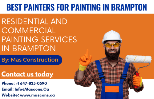 If you're thinking about having your house or commercial property painted, you probably have a lot of questions. Who do I hire? How much will it cost? Are they going to damage my home or building? The decisions you make during the painting process can make the difference between a beautiful, flawless finish and an unsatisfactory result - in either case, time is money. Don't worry here is Mas Construction the Painting Contractor in Brampton offers you complete Painting services in Brampton. Contact us today https://www.mascons.ca/painting-in-brampton/