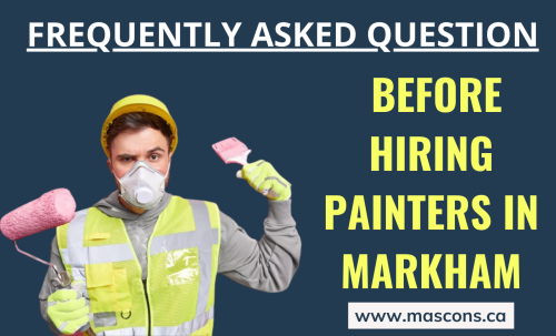 Hiring the right house painters is not an easy task. There many questions and queries regarding the painting work before hiring someone. Here in this article, we gonna share with you the Most important Frequently Asked Question before you hire house painters in Markham. For more read full article here: https://masconstoronto.blogspot.com/2021/06/faq-before-hiring-painters-in-markham.html