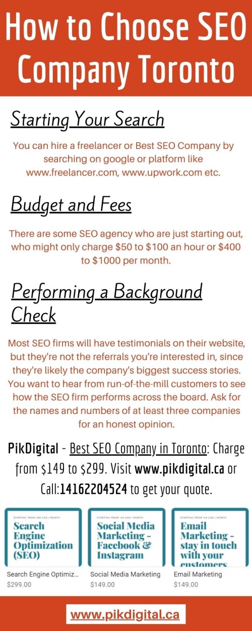 Businesses spend a lot of time & and money building professional websites. Mostly not in the right way. Which SEO agency is best to increase the traffic of your website and your brand awareness? Visit www.pikdigital.ca to know more about the pricing of SEO Services.