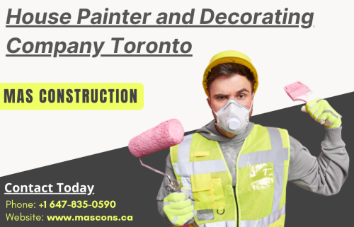 Finding a reliable house painter in Toronto might seem like an overwhelming, impossible task. There are so many painting companies in Toronto, all claiming to do the job well - how do you know which one is right for you? Here Mas construction with 20 years of work experience in Commercial and residential painting job. Offers you complete Interior, Exterior, Stucco removal, Venetian plaster, Drywall installation any many more. Contact us to Get you free quote today visit us at: https://www.mascons.ca/house-painter/