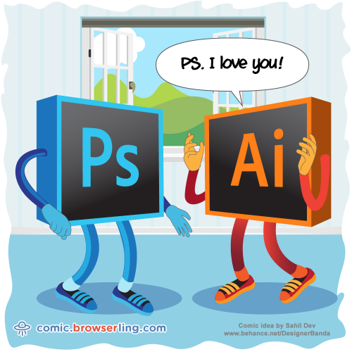 PS. I love you!

For more Internet browser jokes visit https://comic.browserling.com. New jokes about IE, Edge, Firefox, Safari and Opera every week!