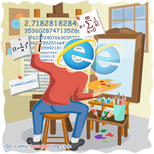 2.71828182845904523536028747135266249775724709369995...

For more Internet browser jokes visit https://comic.browserling.com. New jokes about IE, Edge, Firefox, Safari and Opera every week!