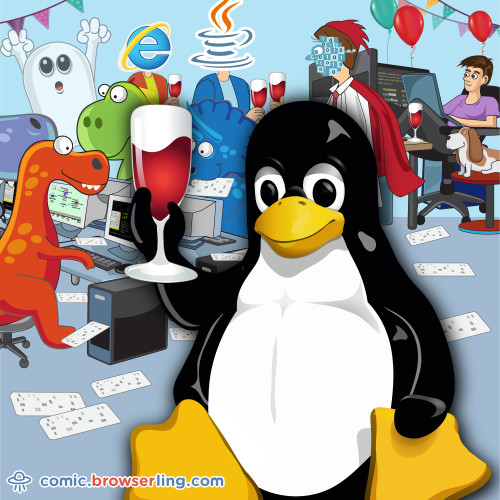 Happy 25th Birthday, Linux!

For more Internet browser jokes visit https://comic.browserling.com. New jokes about IE, Edge, Firefox, Safari and Opera every week!