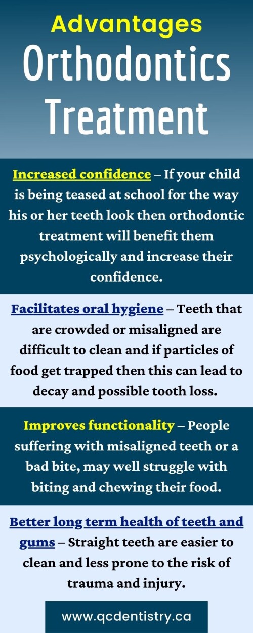 Orthodontics Treatment Chinguacousy RD has various benefits in terms of appearance and health. However, since orthodontic treatment is a medical practice, there are advantages. To know more you can visit: www.qcdentistry.ca