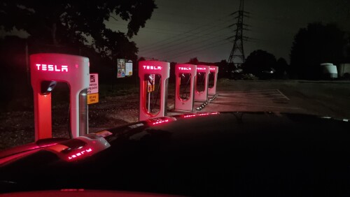 Tesla Super Chargers V3 250KW (Flint Mountain, Flintshire, UK) 8 chargers in total.

Charge your Tesla Model S , X, 3, Y