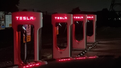 Tesla Super Chargers V3 250KW (Flint Mountain, Flintshire, UK) 8 chargers in total.

Charge your Tesla Model S , X, 3, Y