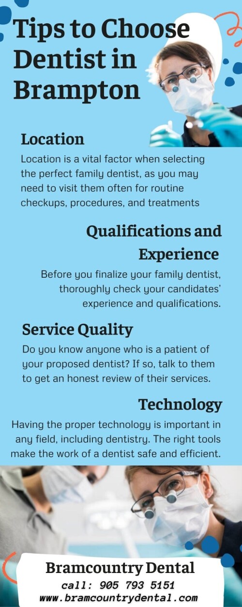 When you move, you don't just change houses. Most of the time, moving also means changing grocery stores, changing hairdressers, changing pharmacies and, of course, changing dentists.
Do you have or will soon be moving to Brampton, and are you looking for a new dentist in Brampton? Here is how to choose a dentist or visit www.bramcountrydental.com to know more.