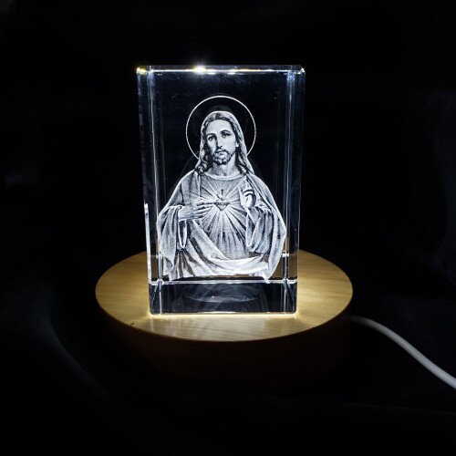 Buy 3D Crystal Jesus figurine statue with LED light