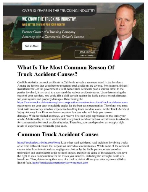 Truck Accident Injury Attorney Law Firm