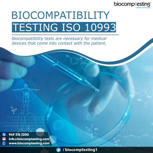 Our professionals not only conduct the highest-quality testing, but they also contribute to the development of the standards that define these programmes. We understand the implications of each medical practice and how specialised services might assist. Our skilled personnel are trained in the design and execution of biocompatibility testing for a variety of industries.
http://www.biocomptesting.com/