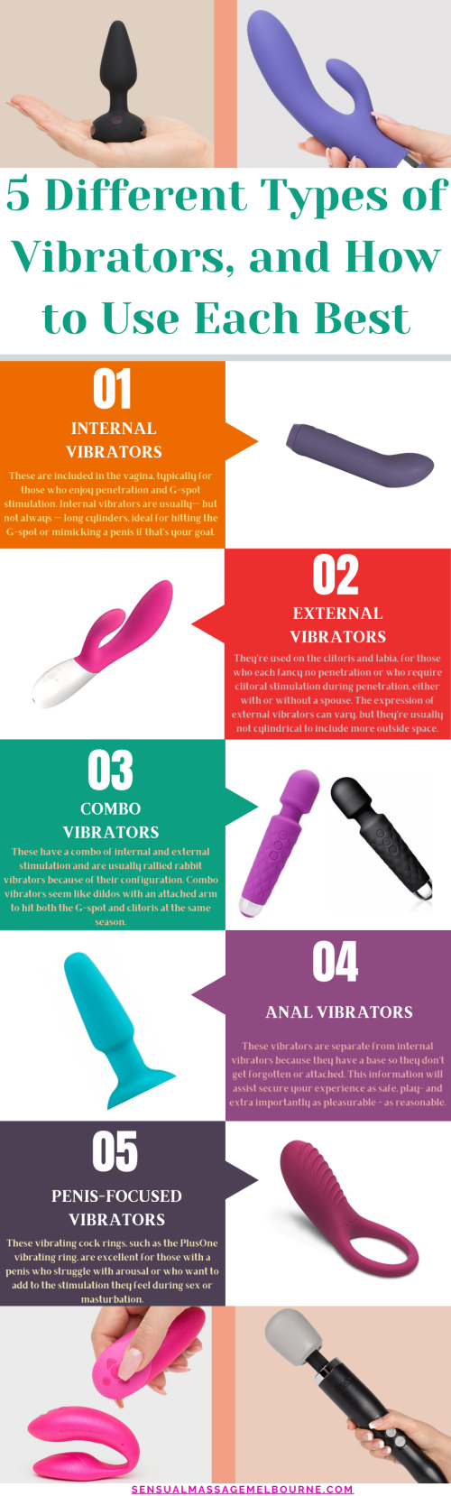 Vibrators are SEX Toys that are used on the body to create sexual stimulation. Vibrators are magical, truly. They are the usual reliable idea to give someone including a clitoris orgasm. Well, not counting oral sex. But did you know that vibrators are not simply for vulvas? Nope. Anyone with either body portion can use a vibrator. With all the various types of vibrators out there, shop for Sex & Adult Toys, how's a lady choosing what to use? Which one is going to be best for my body?

Here's what you need to know about the different types of vibrators and how you can get started with using them and also available for you to buy on the market, and expertly takes on the specific ways each will transport you to Pleasuretown. View More Sex & Adult Toys Melbourne - https://www.sensualmassagemelbourne.com/product-category/sex-sexuality/