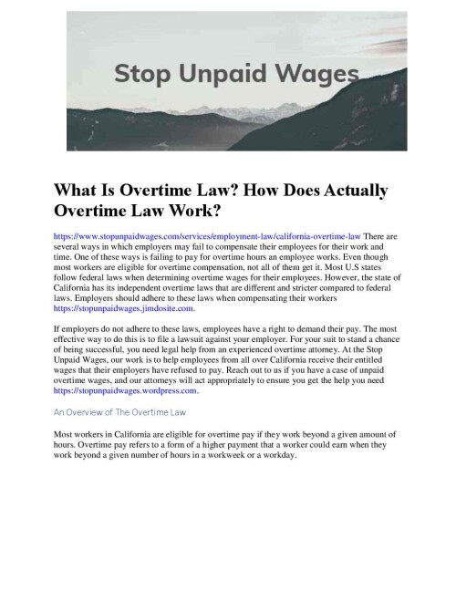 Stop Unpaid Wages