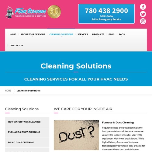 Regular furnace and duct cleaning is the best preventative maintenance to ensure you get the longest life out of your HVAC equipment with fewer breakdowns. Furnace manufacturers recommend regular cleaning of your duct work and annual service of your heating system by a qualified professional.


https://fourseasonsfurnace.com/cleaning-solutions/furnace-duct-cleaning/