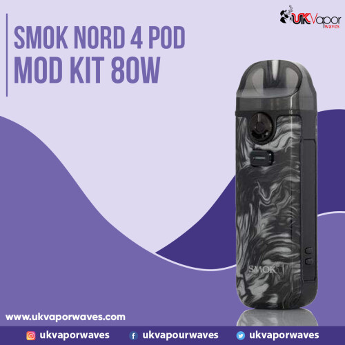 Nord 4 (80W) is an emblematic pod system kit with versatile capabilities, which can give full play to the performance and advantages of the entire device. It has a built-in 2000mAh battery, enough to provide a maximum power of 80 watts. The kit comes with two 2ml nord 4 pods, one with an RPM 2 mesh coil and the other with an RPM mesh coil. Besides, two air-inlet rings are cleverly designed on the top of the device for free adjustment of air intake. We build this stunner for you, and you make it yours. Innovation keeps changing the vaping experience!
https://ukvaporwaves.com/smok-nord-4-pod-mod-kit.html