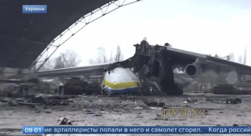 Video shows charred wreck of world's biggest airplane, the Antonov AN-225, after it was destroyed in Russian invasion of Ukraine