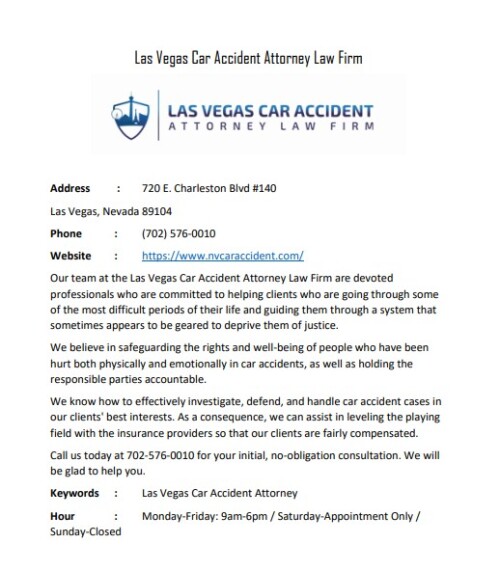 Las Vegas Car Accident Attorney Law Firm