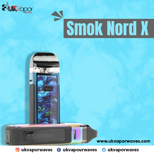 Check out the SMOK NORD X 60W Pod System, featuring an adjustable 5-60W range, IP67 intrusion rating, and compatibility with the RPM & RPM 2 Coil Series. Integrating a 1500mAh rechargeable battery, the NORD X Pod System can deliver up to 60W of output, ideal for pairing with the RPM & RPM 2 Coils. Utilizing 6mL refillable pods, the SMOK NORD X accepts coils in a bottom press fit connection, allowing quick and easy coil changes. Constructed from durable zinc-alloy, the chassis of the NORD X is rated IP67, preventing the intrusion of dust or water, and is shock-proof, granting protection against light falls and drops. Displaying information on the side mounted OLED Display Screen, the NORD X relays critical vaping data back to the user in a legible easy to read manner.
https://ukvaporwaves.com/smok-nord-x-60w-pod-system.html