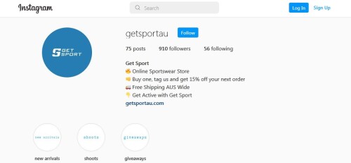 Get active with Get Sport. Shop sports clothing, athletic shirts, sport bras, seamless legging, Sportswear, Activewear and more online Available on all products Australia wide.

https://www.instagram.com/getsportau/