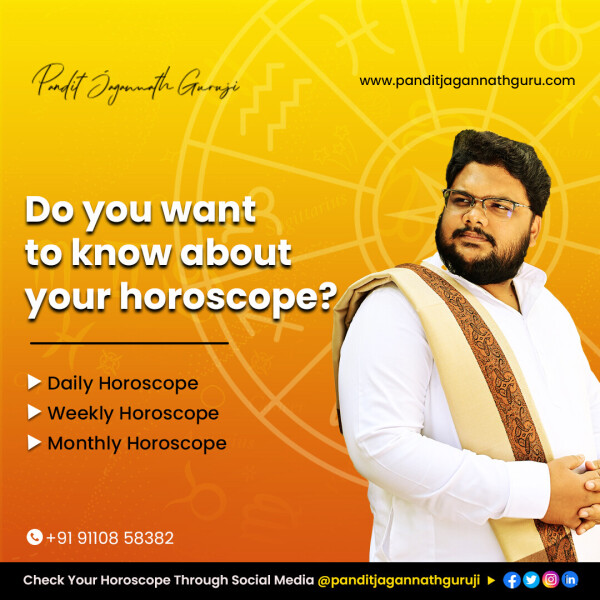 Do you want to know about your horoscope?

You've come to the right place, Find out your horoscope for today, tomorrow, or any days of the month with our astrologer. Visit: https://www.panditjagannathguru.com/