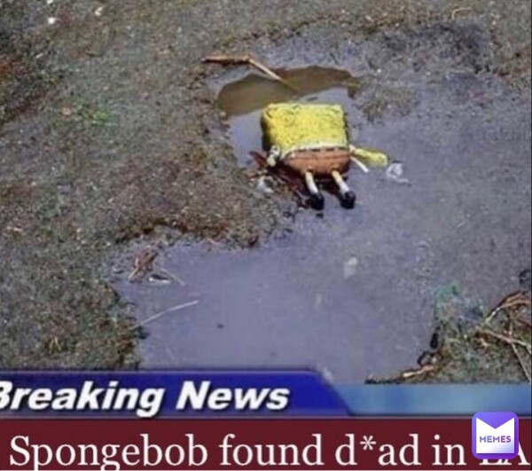 Spongebob found dead MEME