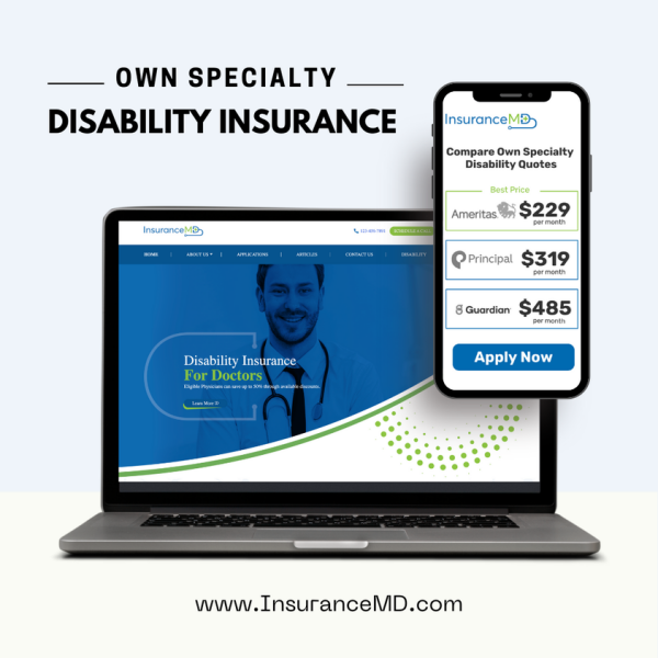 Want to know own occupation disability insurance cost? Get own occupation disability insurance quote for Physicians from InsuranceMD. To know more about Own Specialty Disability Insurance call us today at 800-538-3767 or Visit us at https://insurancemd.com/what-is-own-specialty-disability-insurance/