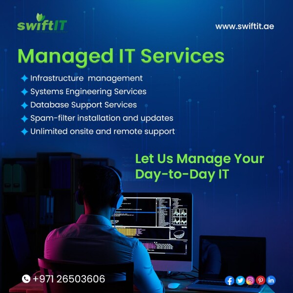 Managed IT Services & Support - Our innovative, comprehensive solutions build a wall of security around your business. Our mission is to drive business productivity and value through increased security.

Inquire Now at +971-26503606, +056-2071853

https://swiftit.ae/