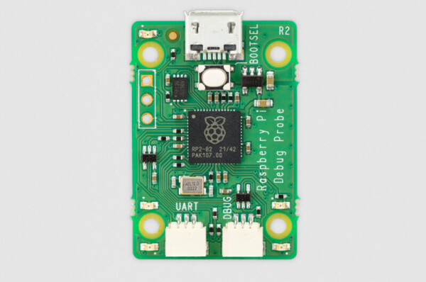 Raspberry Pi Foundation launches $12 USB Debug Probe (a plug-and-play debug kit) .

The Raspberry Pi Foundation has a new gadget: a cheap, easy USB probe for debugging bare-metal code on a Pi Pico… but it should work with several other devices too.

The Debug Probe is a device to help debug bare-metal software on the Raspberry Pi Pico. The Pico is the Foundation's $4 single-board computer for microcontroller type roles. In embedded computers like this, there's often no display output, and in typical use, no operating system – both of which make it tricky to monitor what it's doing, or more to the point, work out why it's not doing it.

A common way to peer into the memory of an embedded Arm device and work out what it's doing is Arm's SWD interface, or Serial Wire Debug – broadly, Arm's three-wire version of the traditional four- or five-wire JTAG interface.

However, to use those SWD signals, you need a device to read and translate them into something another computer can read and interpret, using software such as the FOSS OpenOCD or pyOCD. (In this context, OCD stands for On-Chip Debugger.) This device is called a debug probe.

Conveniently, a Raspberry Pi's GPIO interface can talk SWD over a few of its pins [PDF]. This means you can use one Pi to debug another Pi. That even includes the Pi Pico using some special firmware called Picoprobe. This is rather cheaper than a dedicated hardware debug probe. The snag is that you'll still need to wire up some circuits, as this blogpost describes.

Even if it's versatile – for instance, you can also use SWD to upload software into a Pi Pico from another Pi – it's not that easy, and if you want to use a bigger, faster computer, such as a PC or Mac, you then need to interface your Pi-based probe to that.

--- What is a debug probe? ---

All modern Arm-based microcontrollers, including RP2040, implement Arm’s CoreSight debug architecture. Each processor core, like the Cortex-M0+ used in RP2040, provides an Access Port (AP) which can be used to single step, set breakpoints, observe the values of processor registers, and access memory and peripherals via the processor’s bus interface.

The microcontroller itself provides a Debug Port (DP), which is connected externally to pins on the package, and internally to each AP in the system. RP2040 exposes its DP via a low-pin-count Serial Wire Debug (SWD) port: by talking the SWD protocol over this port, a host computer can control each core’s AP, in order to debug a program running on the core.

A debug probe provides a bridge between USB and the SWD protocol. While not strictly required if the host computer is a Raspberry Pi (you can wire up the target’s SWD port directly to the GPIO header on a Raspberry Pi), it’s much more convenient to connect via USB. And if you’re using a PC or Mac, USB is your only option.