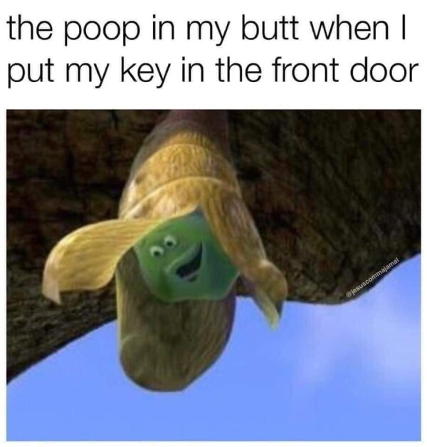 The poop in my butt when I put my key in the .......