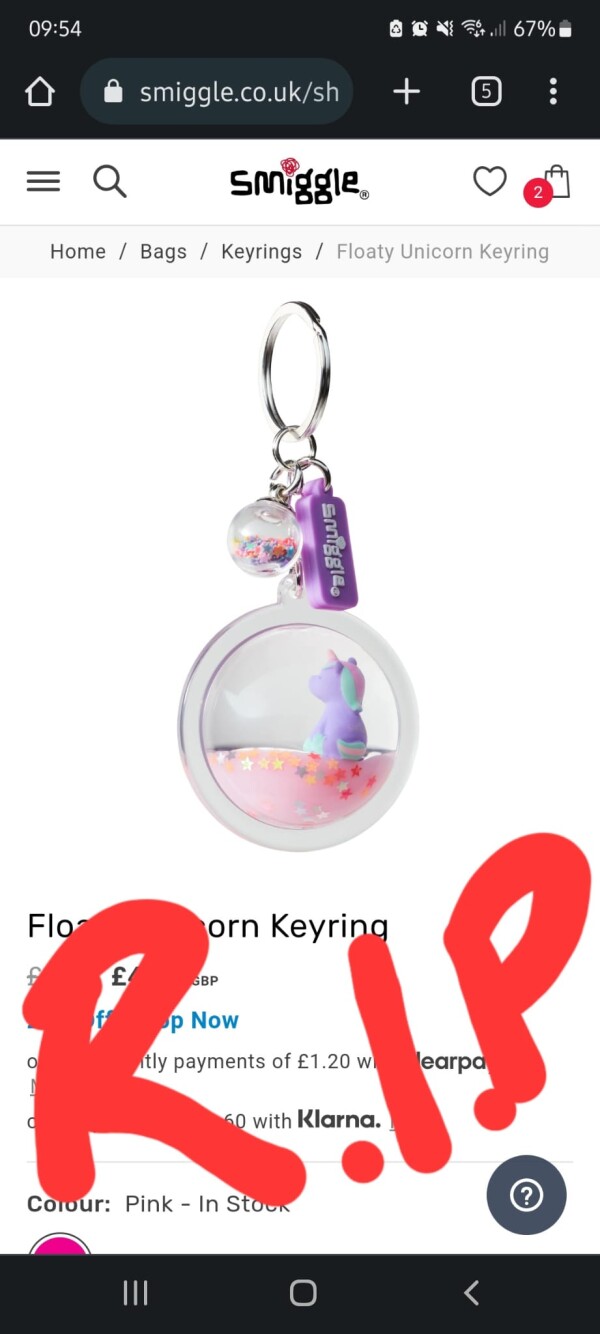 Unicorn keyring  - Smiggle