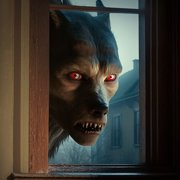 Amorella a horror werewolf with a sleek head looks into a house f258819c 03e0 45c2 a14e 3ed7b1e3218c