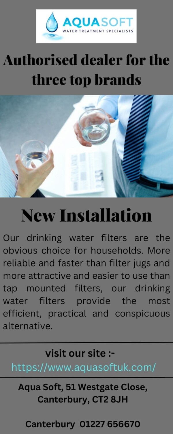 Aquasoftuk.com provides the best water softener and filtration systems to keep your water clean and healthy. Enjoy peace of mind knowing that you have the best quality water for your home and family.

https://www.aquasoftuk.com/our-products