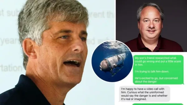 'Safer than crossing the street': OceanGate CEO's desperate bid to convince businessman to join doomed Titanic trip.

Jay Bloom, a Las Vegas financier, shared texts from Stockton Rush – one of the five passengers killed in the disaster – trying to convince him to book a $150,000 trip to see the ocean liner.

The Titan submersible is thought to have imploded as it fell out of contact on Sunday – some 400 miles off the coast of Newfoundland.

So. I decided to share some of my texts with Stockton Rush, the CEO and founder of OceanGate, the company that built...

Posted by Jay Bloom on Thursday, June 22, 2023
Mr Rush was killed alongside British billionaire Hamish Harding, French naval expert Paul-Henri Nargeolet, and Pakistani businessman Shahzada Dawood and his son Suleman, 19, both of whom took Mr Bloom's spot.

Texts show how Mr Rush, who repeatedly tried to convince Mr Bloom it was safe, offered him a discount on the $250,000 fee and said it was safer than flying.

"Both May dives were postponed due to weather and the dive got delayed until June 18th, the date of this trip.

"I expressed safety concerns and Stockton told me: 'While there's obviously risk it's way safer than flying in a helicopter or even scuba diving. There hasn't been even an injury in 35 years in a non-military subs.'

"I am sure he really believed what he was saying. But he was very wrong."

Texts show repeated contact from Mr Rush, who offers him the "last minute price" of $150,000.

When Mr Bloom texted him in February to say his son's friend had researched the dangers, including "stupid stuff" like whether a whale could attack it, Mr Rush replied: "Yeah very stupid. The pressure is over 100 million pounds, no sperm whale or squid is ever going to be able to mess with the sub.

He later texted that the submersible, which has been scrutinised over its construction and safety concerns, was too big to fit in a whale's mouth.

Mr Rush added that whales don't swim lower than 3,000 metres – while the Titanic is about 3,800 metres.

"I'm really not concerned about getting eaten by a whale," Mr Bloom said.

In WhatsApp messages dating to March and May, Mr Rush tries to offer places and says the weather would be good for a May or June "mission".

src: https://www.lbc.co.uk/news/oceangate-boss-convince-businessman-titanic-submarine-safe/