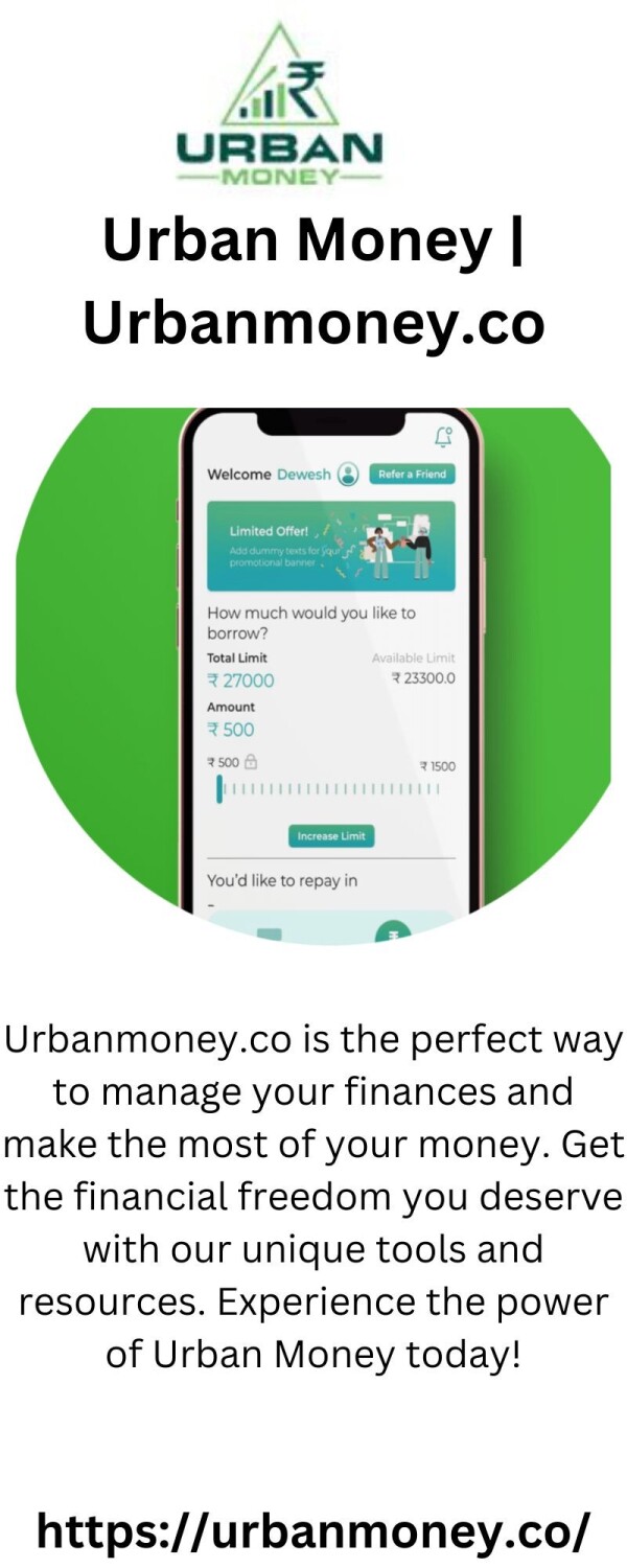 Urbanmoney.co is the perfect way to manage your finances and make the most of your money. Get the financial freedom you deserve with our unique tools and resources. Experience the power of Urban Money today!


https://urbanmoney.co/