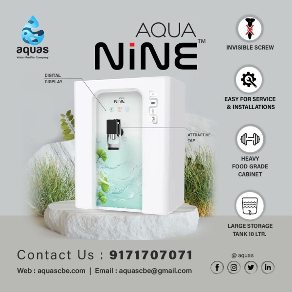 AQUAS Water Purifier is a distributor of advanced RO and UV Water Purifiers. Our offerings of top-notch after-sales service for both RO and UV Water Purifiers. We support diverse sectors, including manufacturing units, hospitals, offices, educational institutes, etc. We are committed to delivering reliable RO and UV water purifiers, along with service, to meet the varied needs of our customers.

Visit Our Website: https://www.aquascbe.com/

Call Us: +91 9171707071