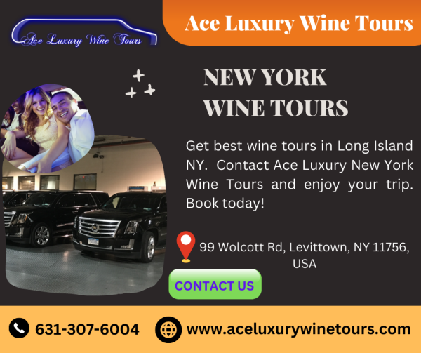 Looking New York Wine Tasting Tours? Ace Luxury Wine Tours offer Long Island North Fork Wine Tours for all the events and celebrations. Call us on 631-307-6004 and book the best New York Wine Tours today at https://www.aceluxurywinetours.com/wine-tour-new-york-city/