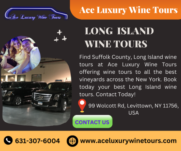 Find Suffolk County, Long Island wine tours at Ace Luxury Wine Tours offering wine tours to all the best vineyards across the New York. Book today your best Long Island wine tours. Contact Today at https://www.aceluxurywinetours.com/