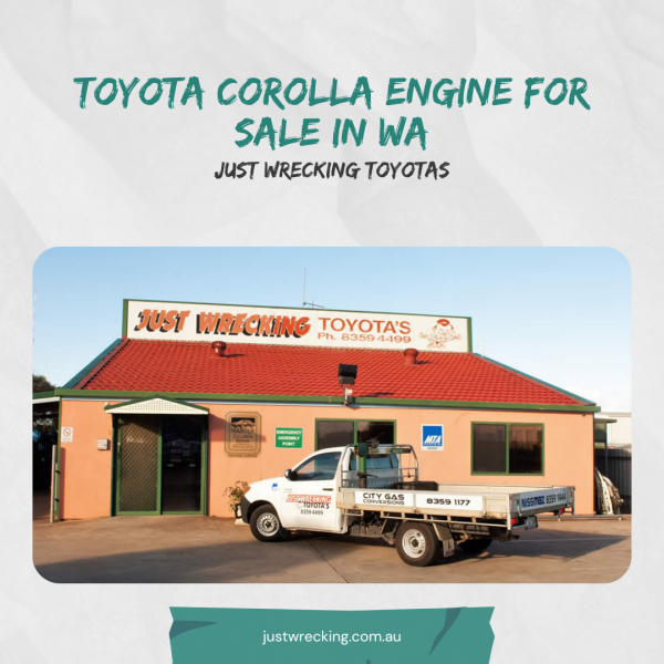 Come to the leading automotive wrecker and dismantler of Wingfield, Just Wrecking Toyotas, proving to be the best platform to buy the Toyota corolla engine for sale in WA. Besides, backed up with more than 25 years of unrivalled expertise in furnishing genuine recycled auto spare parts, they function with a fully qualified team of licensed automobile mechanics. Utilizing such world-class reconditioned used auto spare components assists to save considerable money for motorists. Visit us : https://justwrecking.com.au/