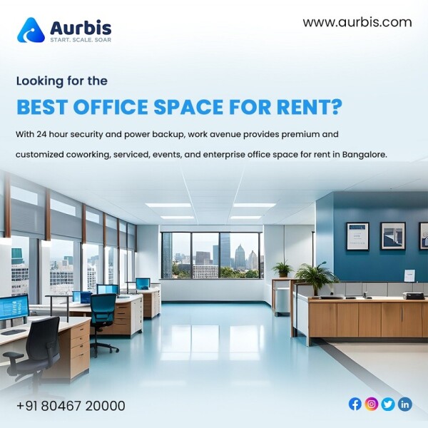 Are You Looking office space for Aurbis?

With 24 hour security and power backup, work avenue provides premium and customized coworking, serviced, events, and enterprise office space for rent in Bangalore.

Please feel free to contact us:

? +91 8046720000

? https://aurbis.com/