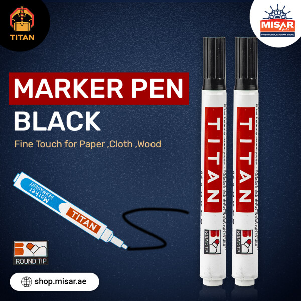 Titan marker pen works on most surfaces like jute, paper, metal, fabric, plastic, glass, wood, ceramic, leather, corrugated board, etc.
Marker pen comes in three different colors black, blue & red.
Buy Titan marker pen from our website: https://misar.ae/marker-pen/