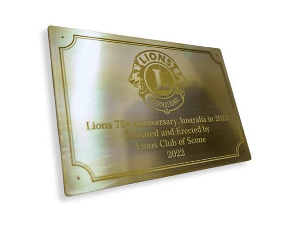 Brass Plaque Lions Club 1