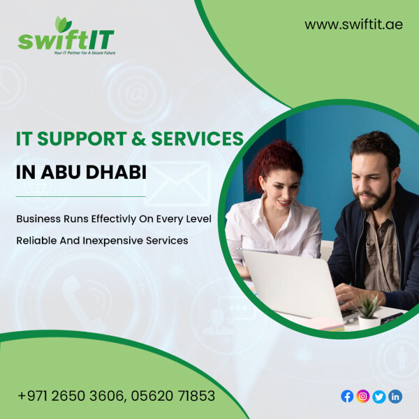 We provide a variety of IT support services, including !

With SwiftIT's assistance, get the best IT technical assistance services in Abu Dhabi. We offer a wide variety of IT support services in addition to technical help, software support, hardware support, and other services. We are always here to assist you with your IT problems.

Please feel free to contact us:

? +971-26503606, 0562071853

? https://swiftit.ae/