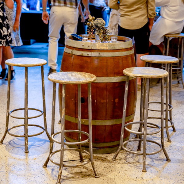 Rustic wooden topped stools