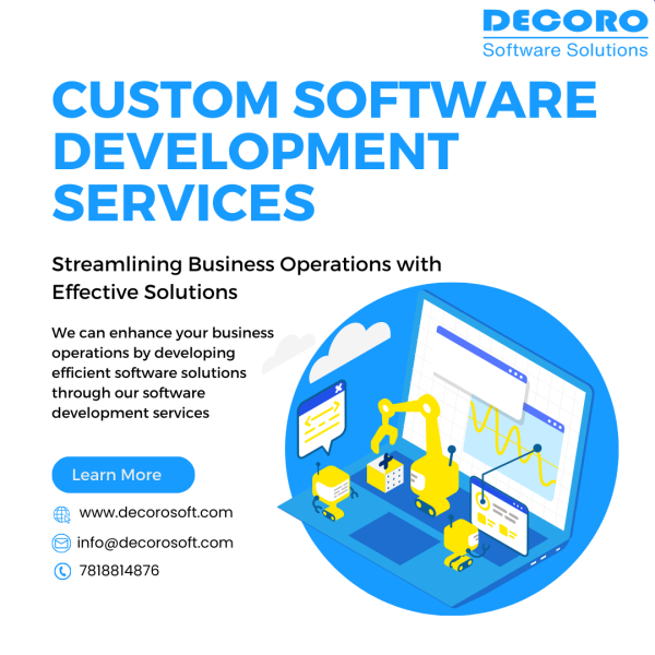 Decorosoft stands out as a premier custom software development company in USA, delivering tailored solutions that cater to diverse business needs. With a focus on innovation and cutting-edge technologies, Decorosoft's team of experts crafts scalable and efficient software applications. From concept to deployment, the company ensures a seamless development process, meeting the unique requirements of each client. Decorosoft's commitment to quality, agility, and client satisfaction positions them as a trusted partner for businesses seeking customized software solutions in the dynamic landscape of the United States. Elevate your digital capabilities with Decorosoft's expertise in crafting bespoke software solutions.