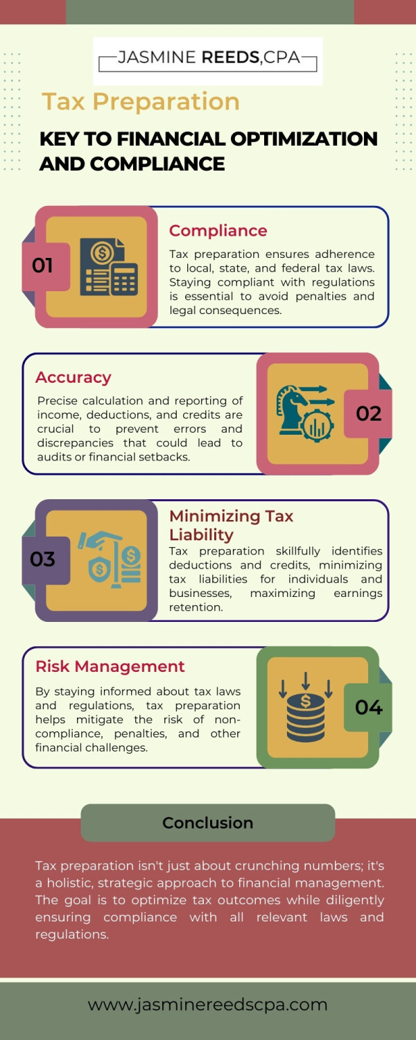 Experience the unlocking of your business potential through exceptional tax preparation services. With Jasmine Reeds CPA, turn tax complexities into opportunities for financial growth. Learn more:https://www.jasminereedscpa.com/taxes