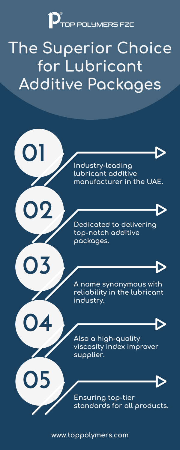 Discover why top polymers are considered the superior choice for lubricant additive packages. From improving performance to enhancing durability, these cutting-edge additives will revolutionize your lubricant game. Elevate your operations and stay ahead of the competition with top polymers. https://www.toppolymers.com/